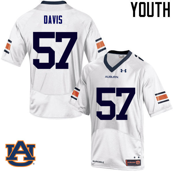Youth Auburn Tigers #57 Deshaun Davis College Football Jerseys Sale-White